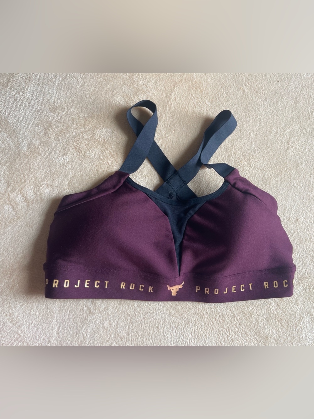 Under Armour Project Rock Maroon Sports Bra